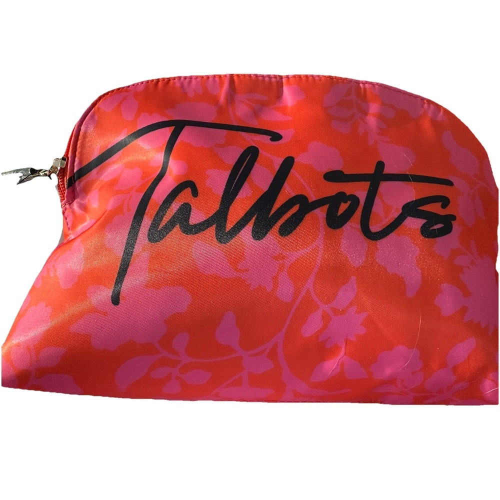 Talbots New With Tags Pink‎ and orange Floral Cosmetic Bag NWT